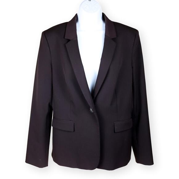 Tahari ASL Black Blazer Notched Lapel Single Button 10 - Picture 1 of 8